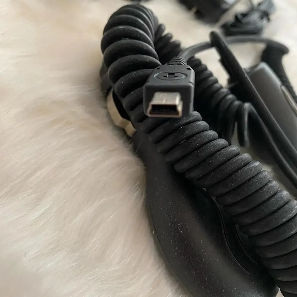 Car Charger Adapter with Coiled Cable and Wall Charger